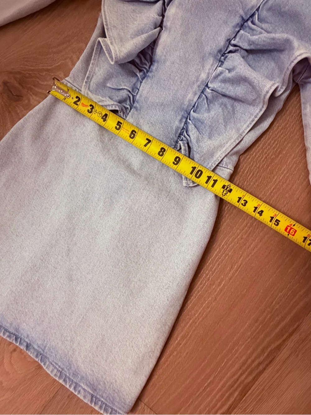 Zara women Ruffle Denim Dress NWT ✨ - Picture 6 of 10